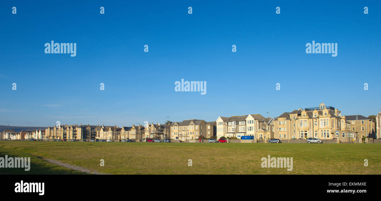 Victorian seafront houses Weston-super-Mare, Somerset Stock Photo