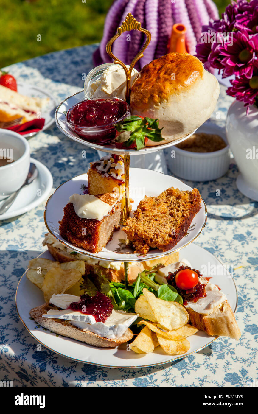 A Traditional Afternoon Tea, Glynde, Sussex, UK Stock Photo