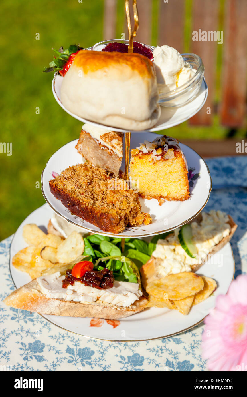 A Traditional Afternoon Tea, Glynde, Sussex, UK Stock Photo