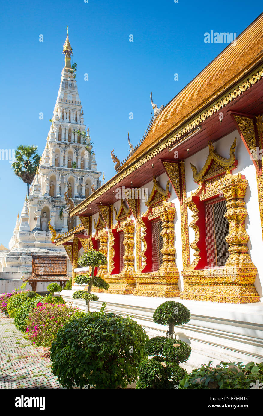 Wat Chedi Liam or Wat Ku Kham in the ancient Thai city of Wiang Kum Kam, Thailand Stock Photo