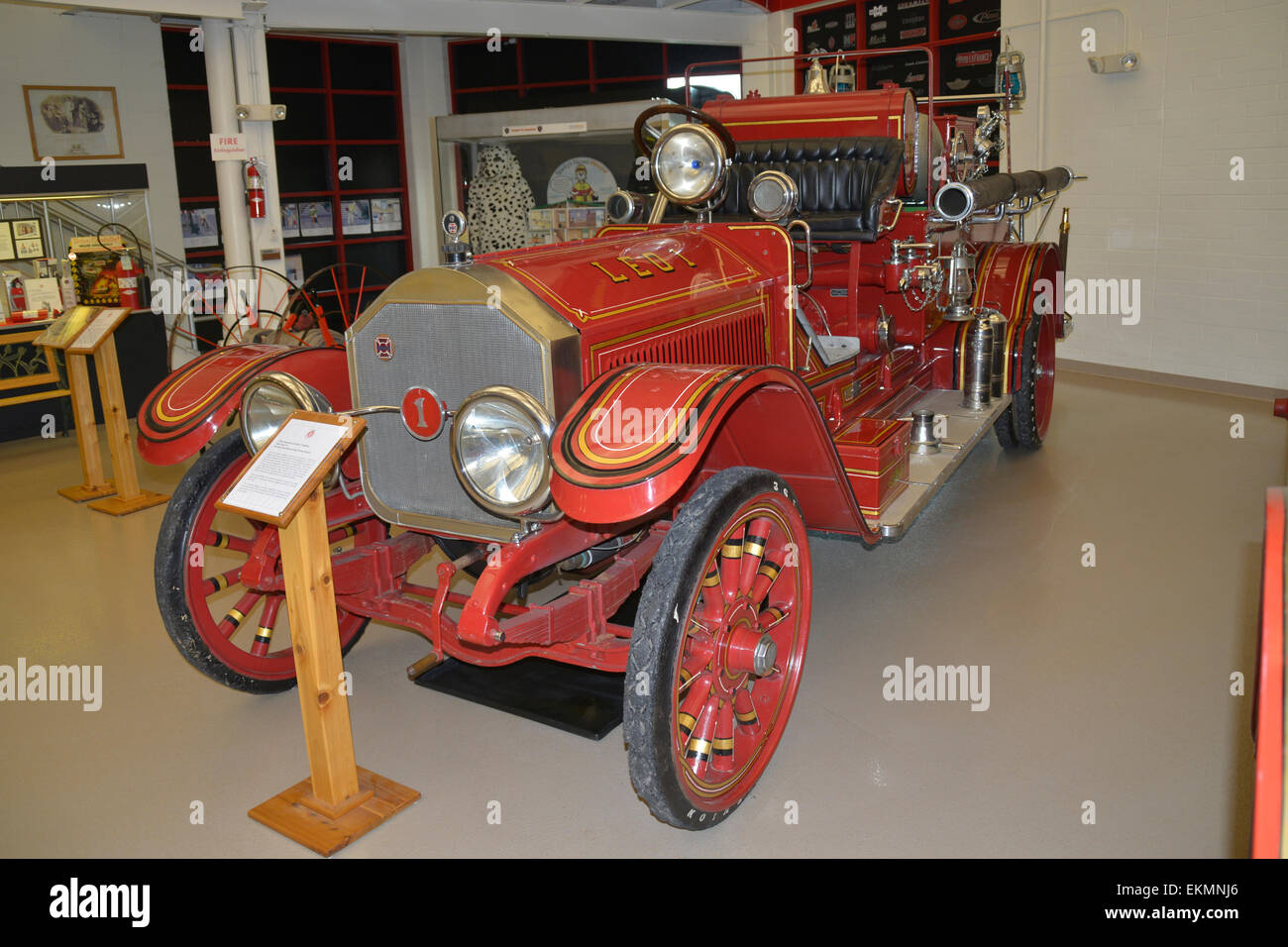The 1920  American La France used by the Red Lion fire department in Pa. Stock Photo