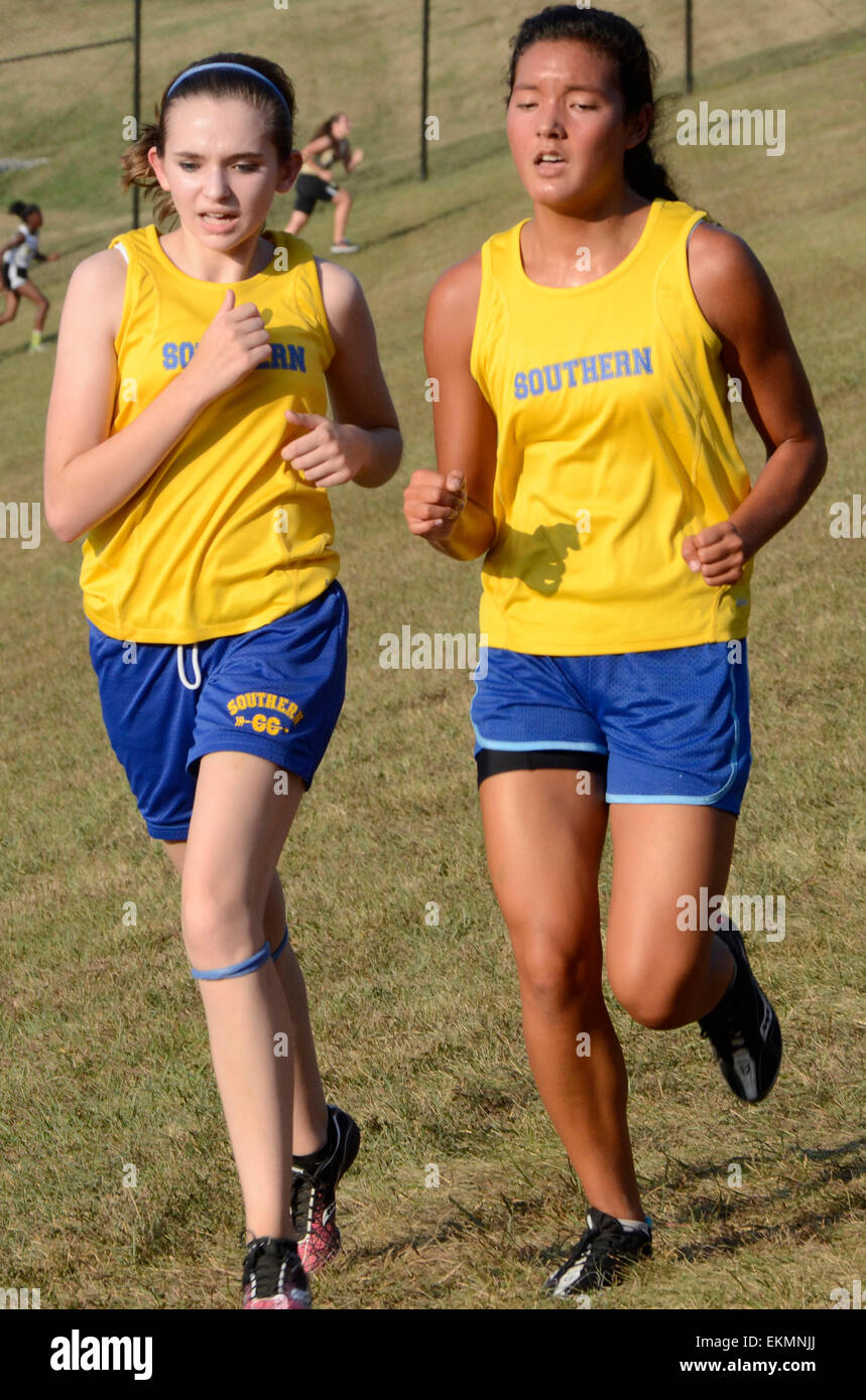 High school cross country in Harwood, Maryland Stock Photo