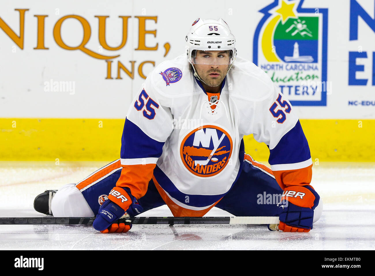 New York Islanders defenseman Johnny Boychuk 55 during the NHL game between the New York Islanders and the Carolina Hurricanes at the PNC Arena. The New York Islanders defeated the Carolina Hurricanes