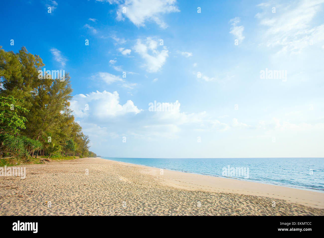 Sand beach and the ocean Stock Photo