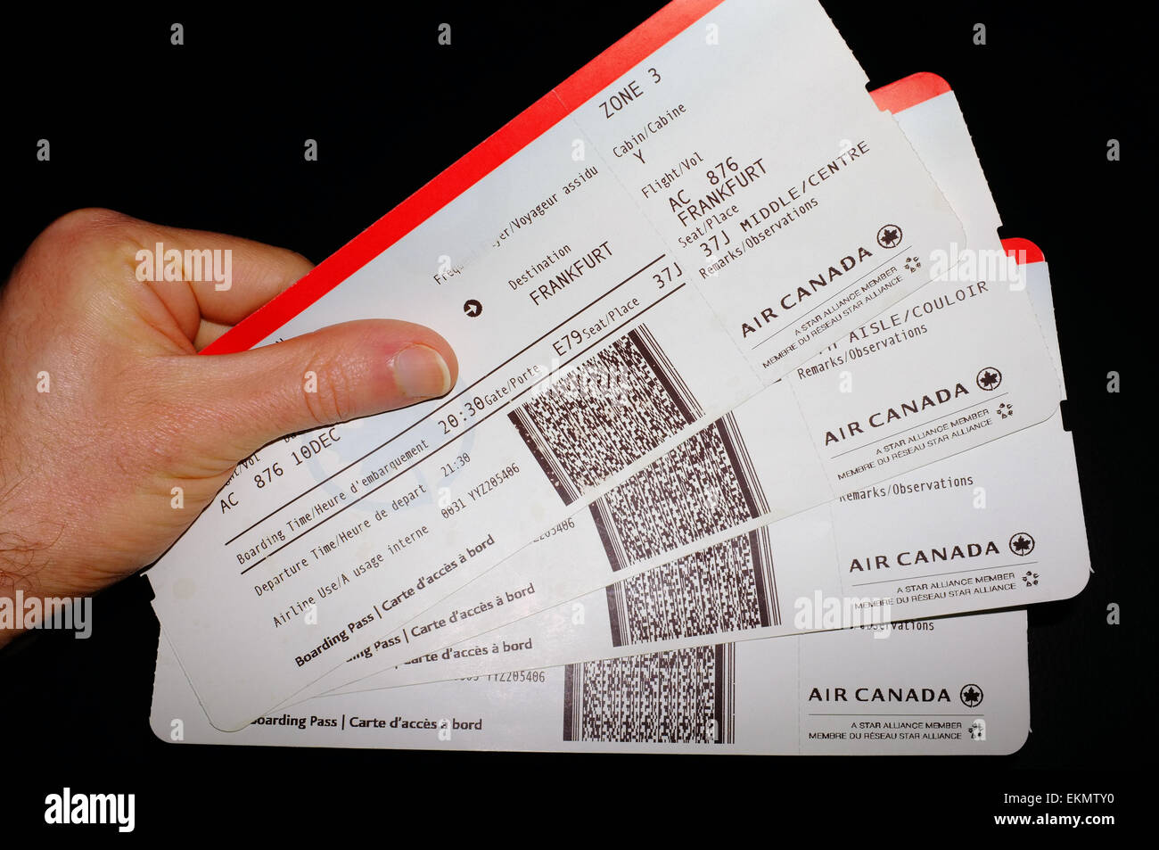 pile of air canada tickets