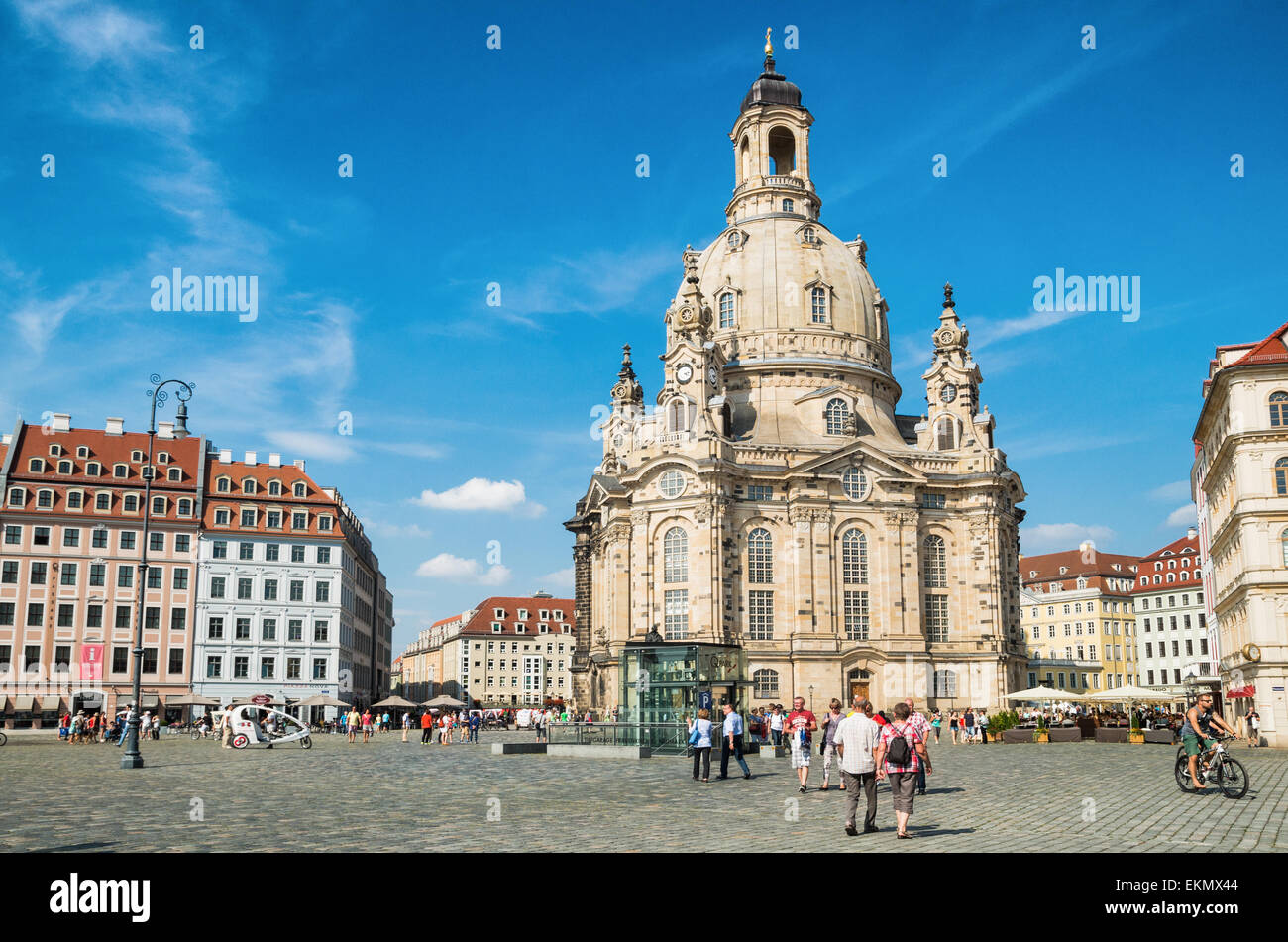 Dresden Frauenkirche, lady of our church in Dresden Neumarkt, Germany. Stock Photo