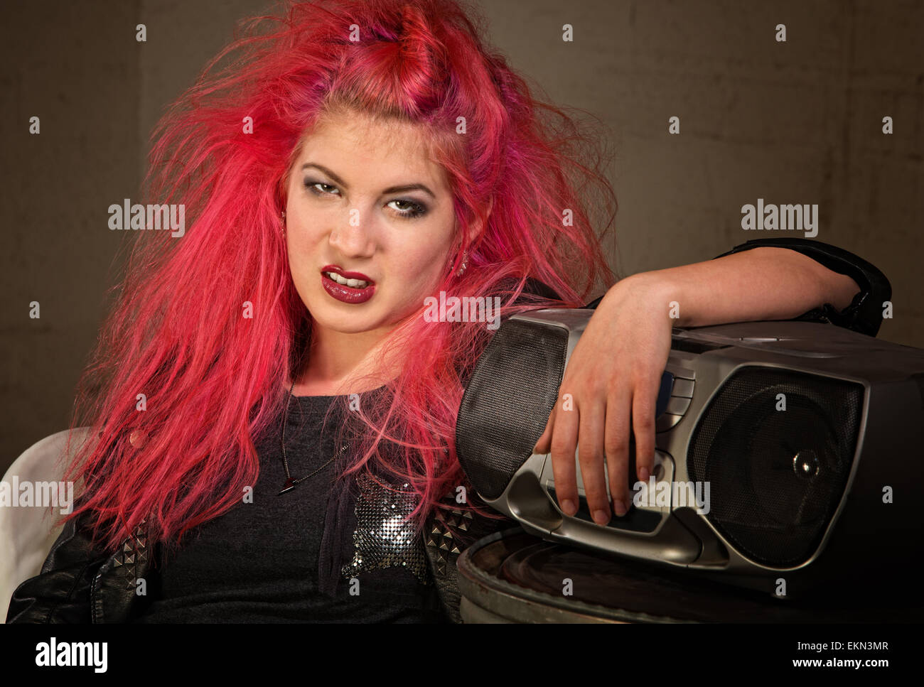Moody teen pink hair hi-res stock photography and images - Alamy