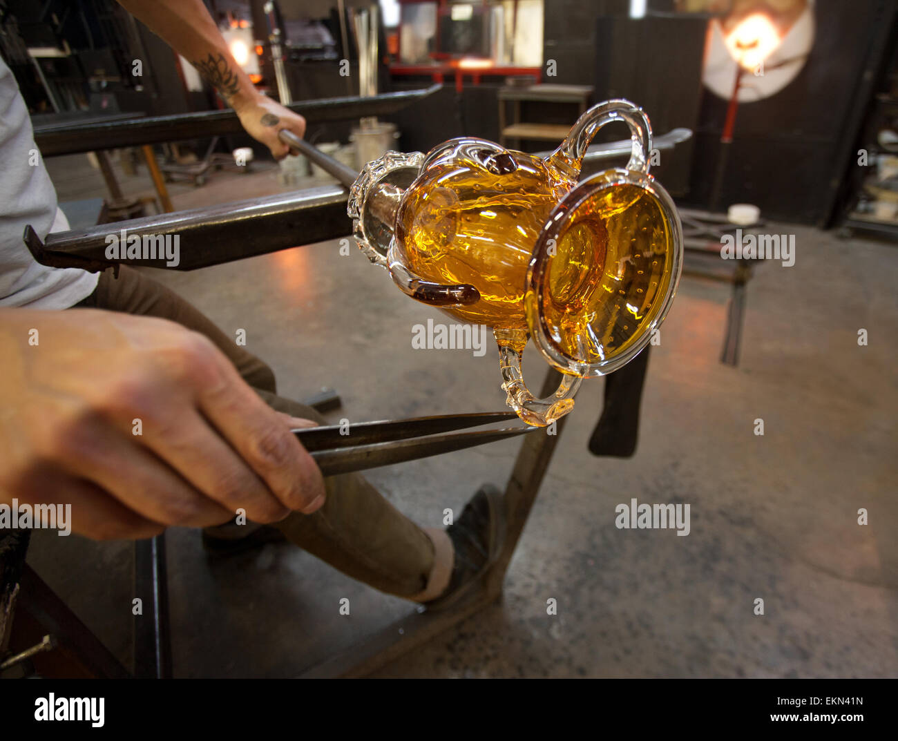 Glass Formed Forming Glass in Factory Stock Photo - Alamy