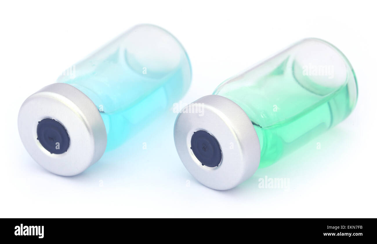 Two Vials over white background Stock Photo