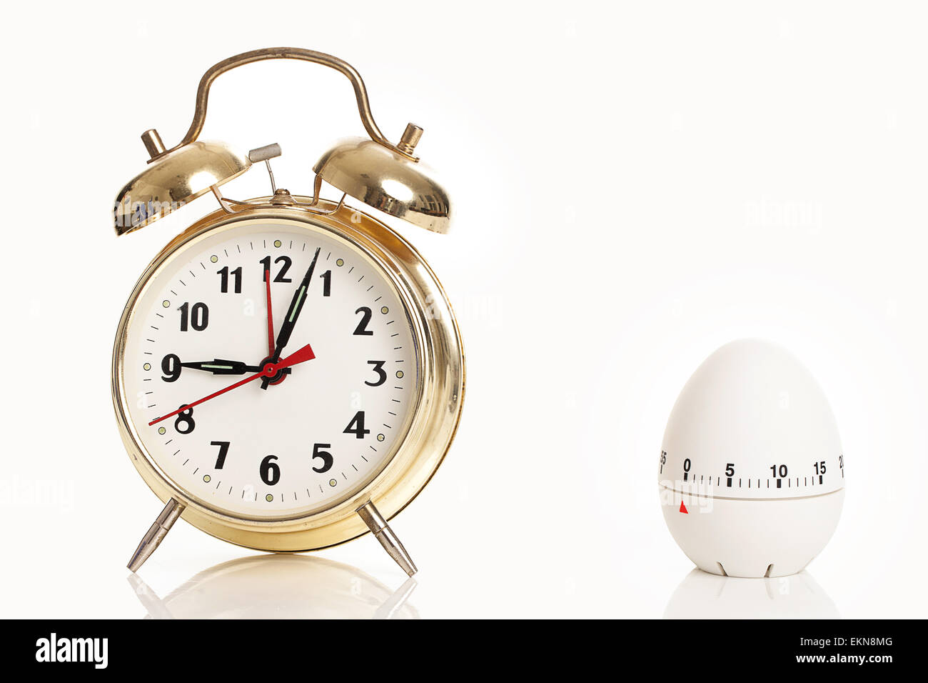 Alarm clock and kitchen timer Stock Photo Alamy
