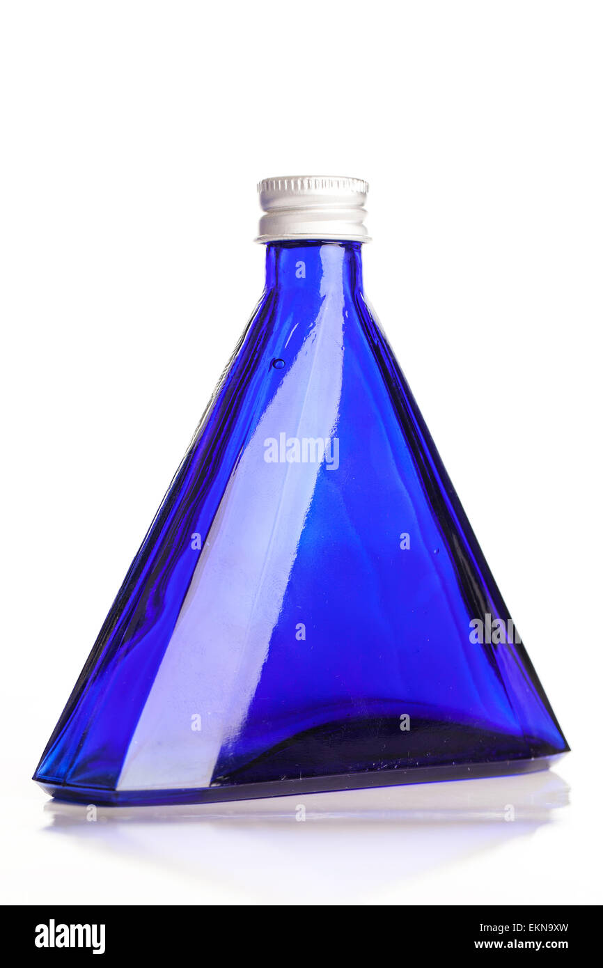 Little blue bottle isolated Stock Photo Alamy