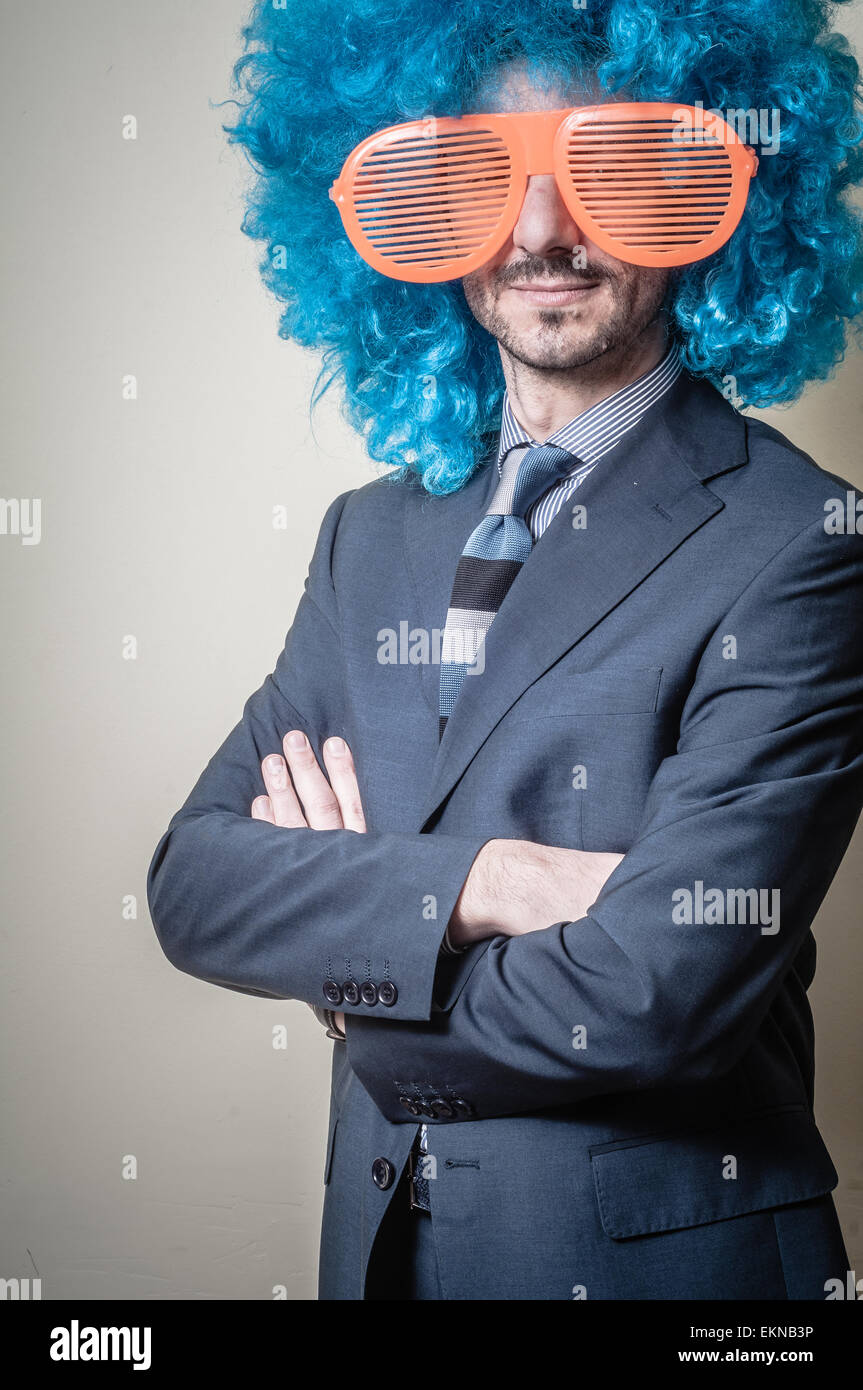 big w blue wig