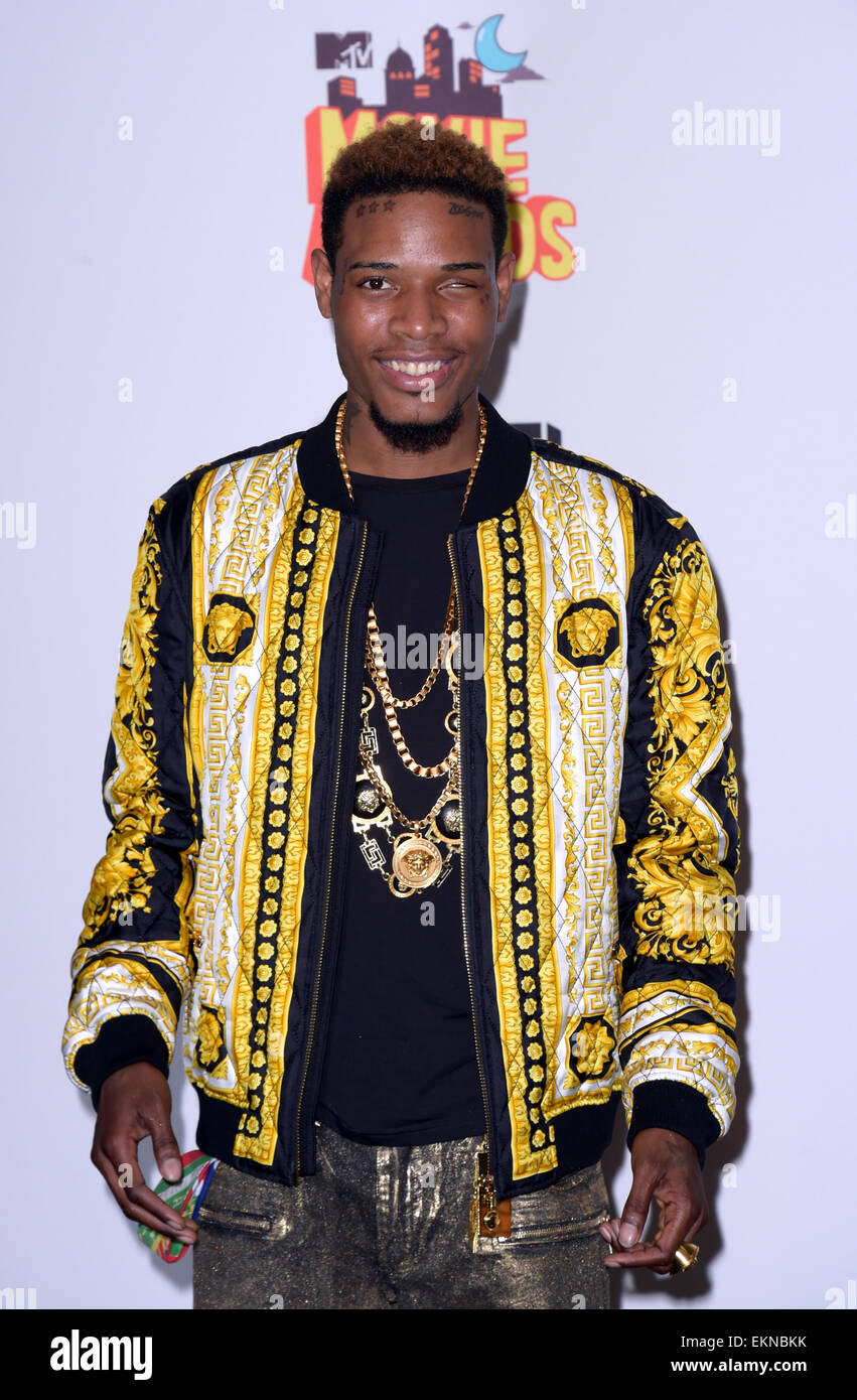 Los Angeles, California, USA. 12th Apr, 2015. Los Angeles, California, USA. 12th April, 2015. Recording artist Fetty Wap poses in the press room of The 2015 MTV Movie Awards at Nokia Theatre L.A. Live in Los Angeles, USA, on 12 April 2015. © dpa picture alliance/Alamy Live News © dpa picture alliance/Alamy Live News © dpa picture alliance/Alamy Live News © dpa picture alliance/Alamy Live News © dpa picture alliance/Alamy Live News Credit:  dpa picture alliance/Alamy Live News Stock Photo