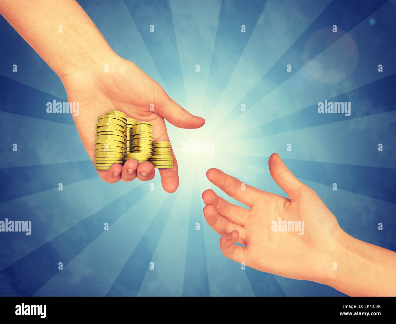 Borrowing lot of money Stock Photo