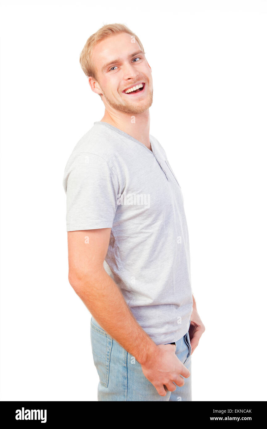 portrait of a young man smiling Stock Photo - Alamy