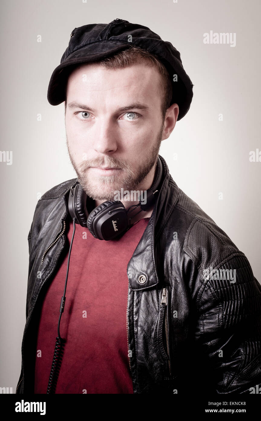 Stylish hipster man in hat hi-res stock photography and images - Alamy