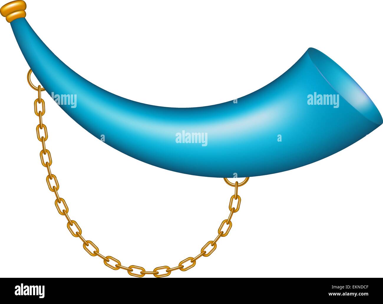 Hunting horn in blue design with golden chain Stock Vector Image & Art