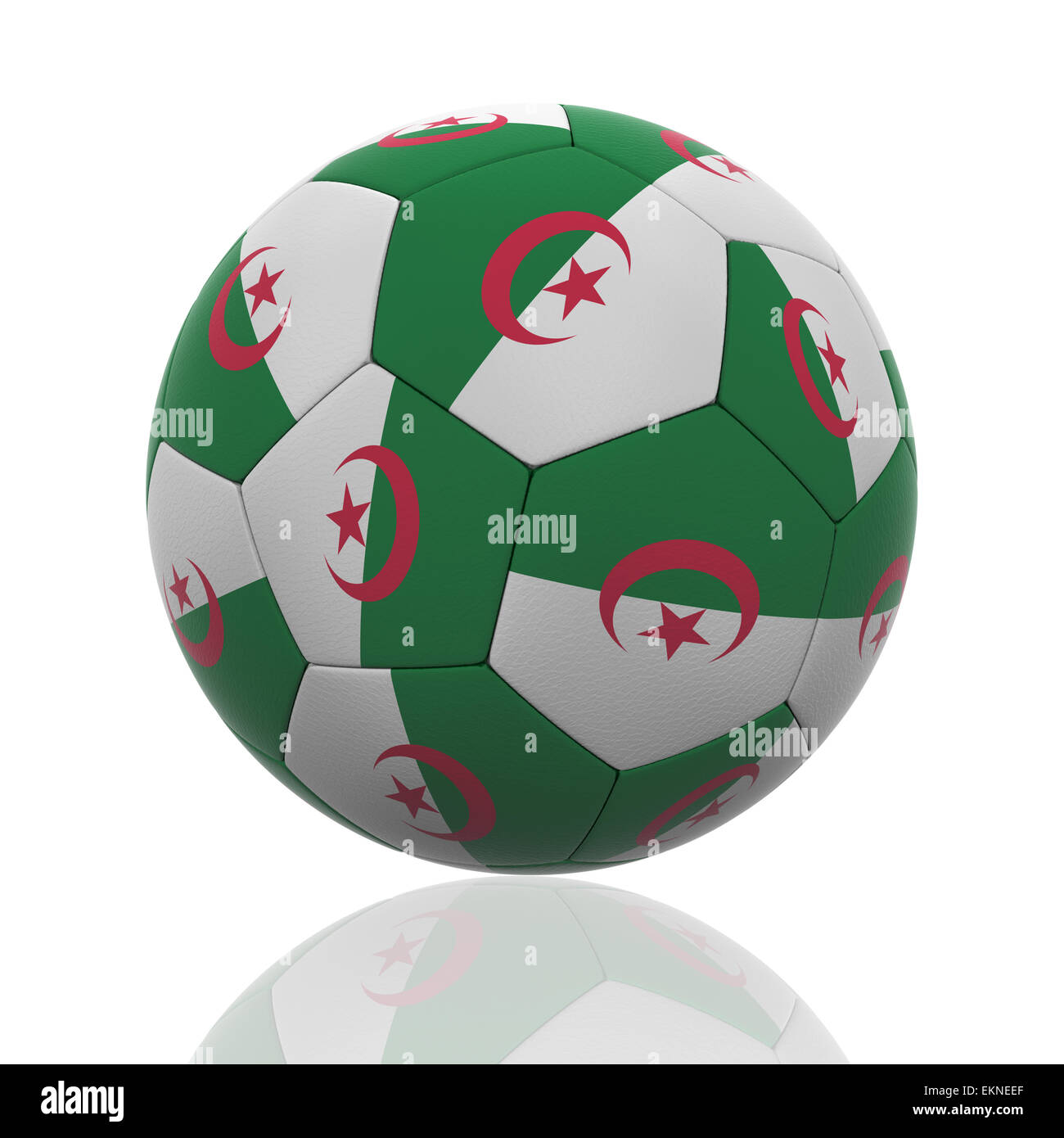 Isolated Soccer Ball with Algerian Flag Stock Photo