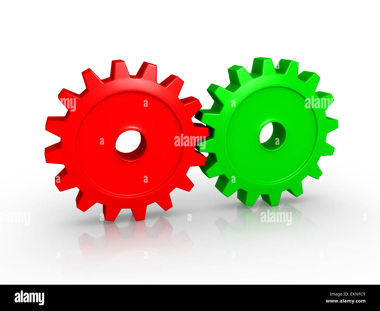 Two cogwheels attached Stock Photo