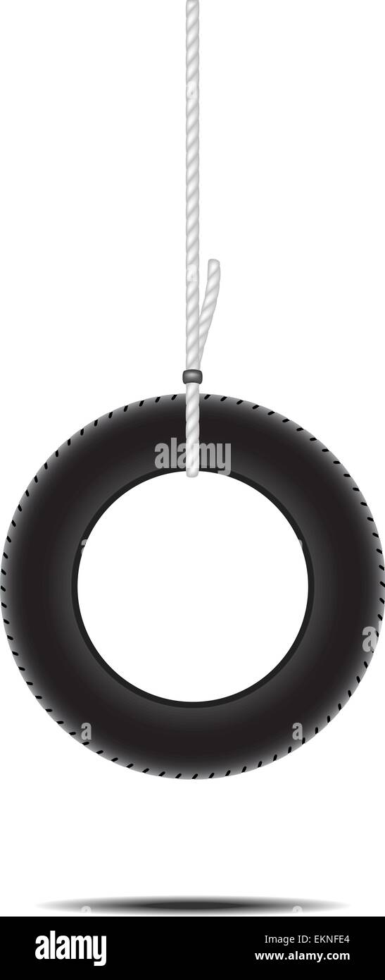 Car tire hanging on rope Stock Vector Image & Art - Alamy