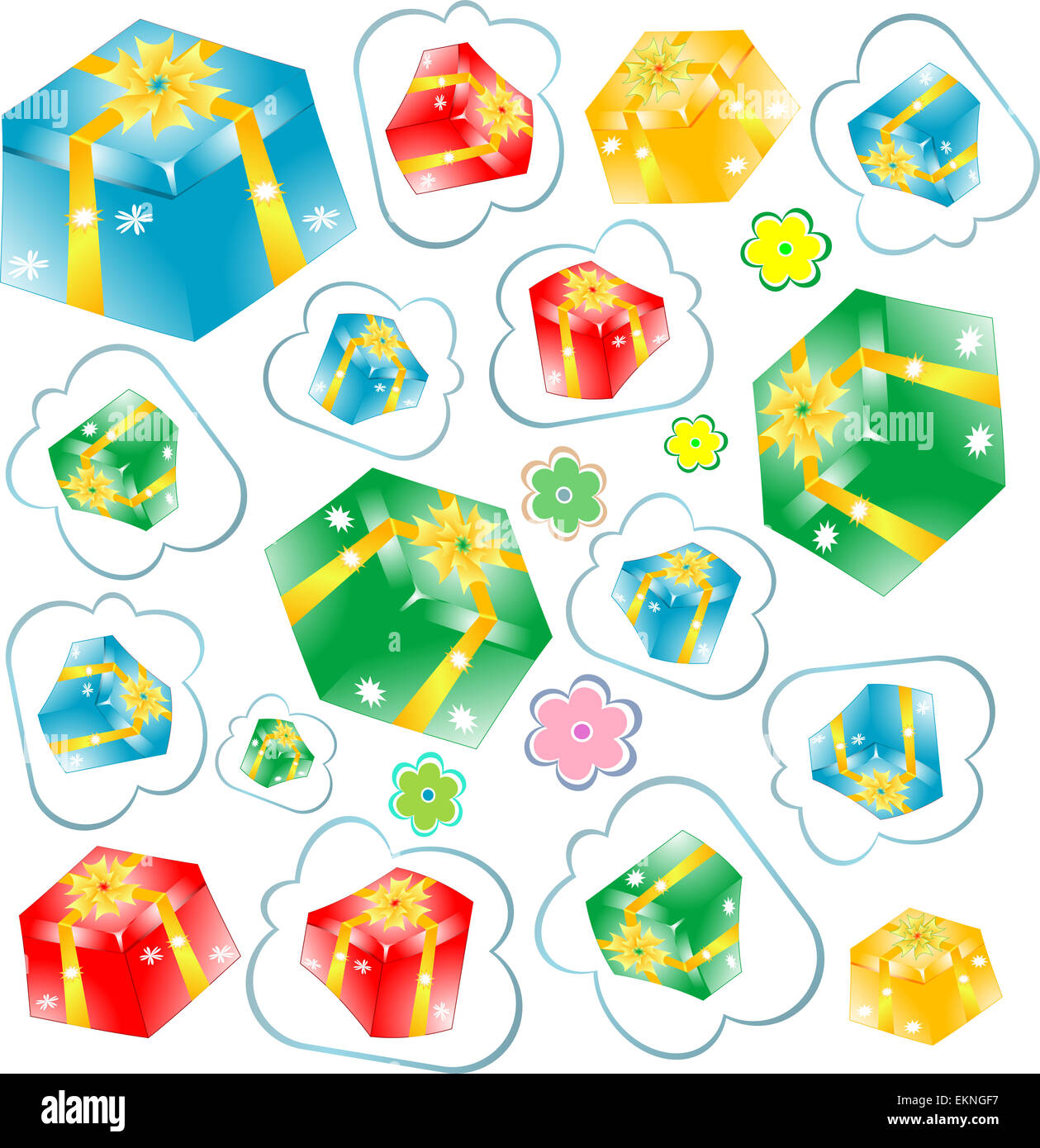 Seamless pattern with gift boxes Stock Photo - Alamy