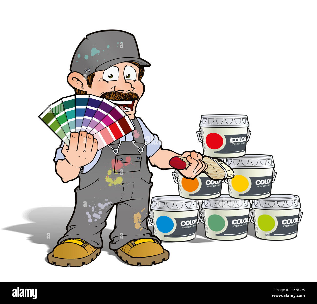 Handyman Colour Picking Painter Gray Stock Photo Alamy