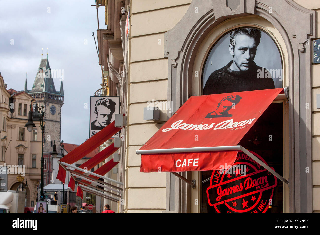 'James Dean Bar' in Dlouha street Prague Czech Republic, Europe Stock Photo