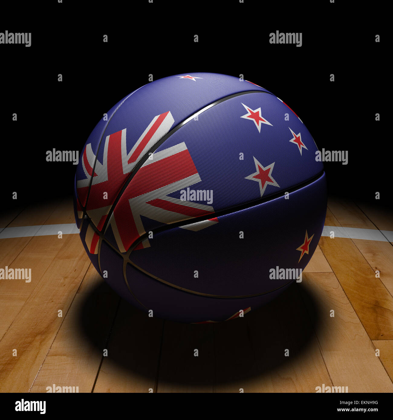 New Zealand Basket Ball with Dramatic Light Stock Photo Alamy