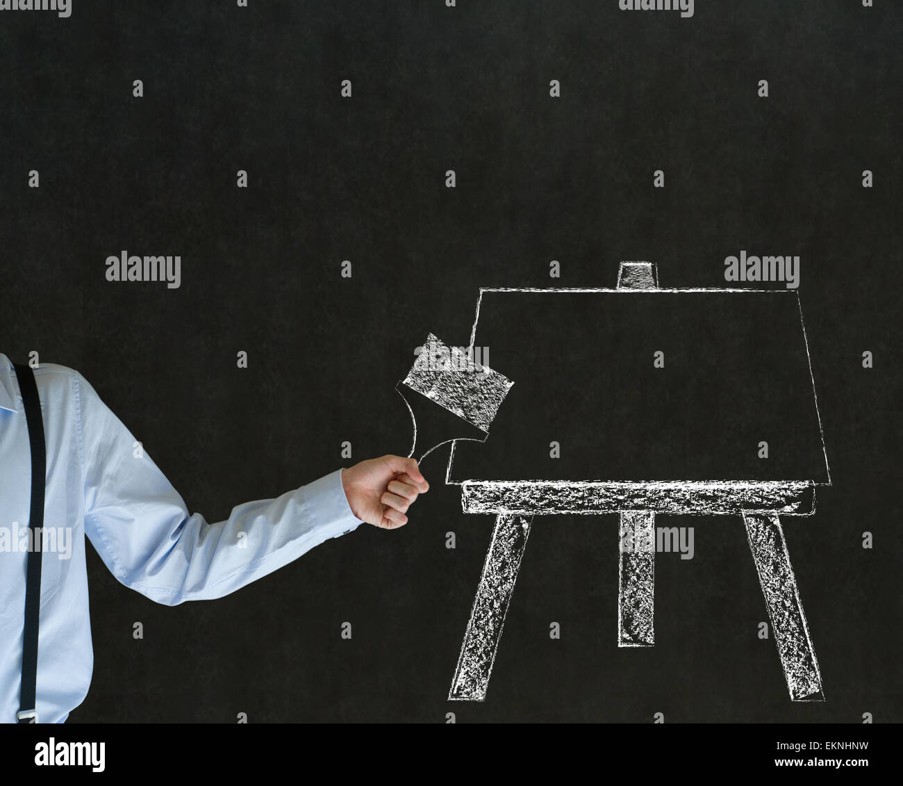 Learn art paint brush and easel Stock Photo Alamy