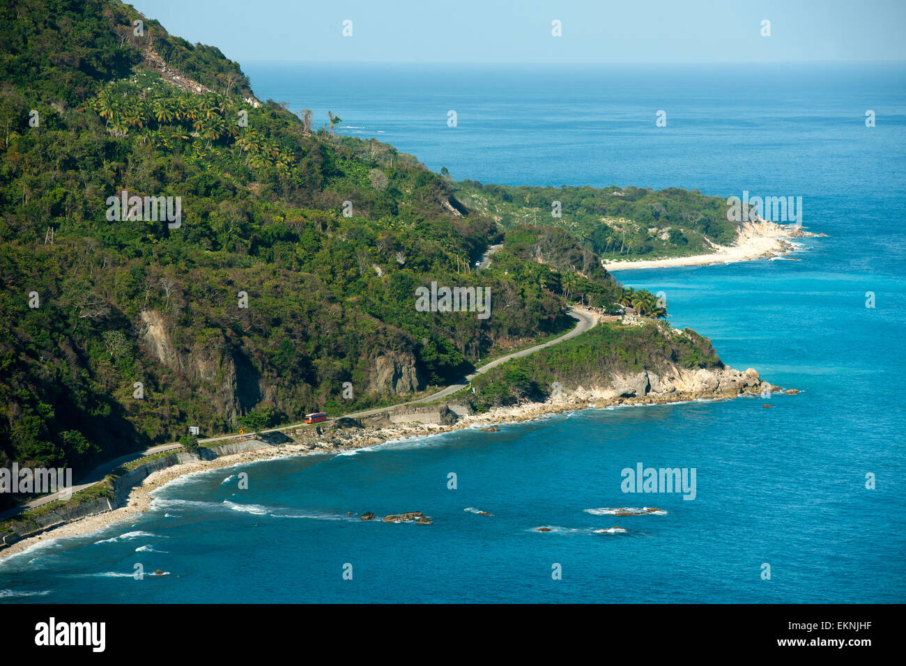 Dominikanische Republik, Südwesten, Halbinsel Baoruco, Blick von der Strasse von Barahona nach Paraiso Stock Photo