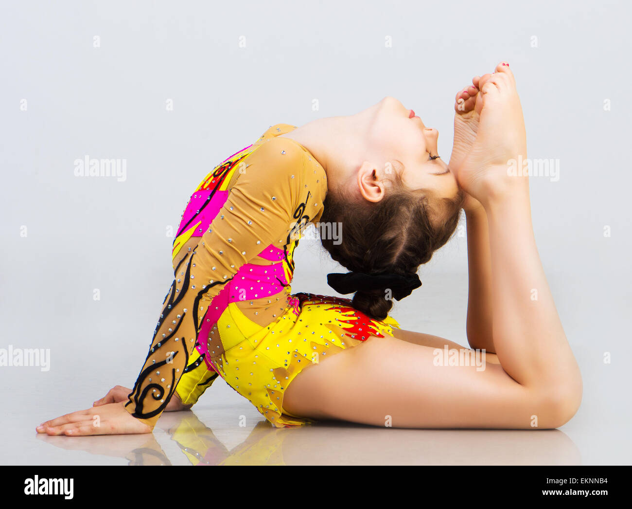 little girl gymnast Stock Photo