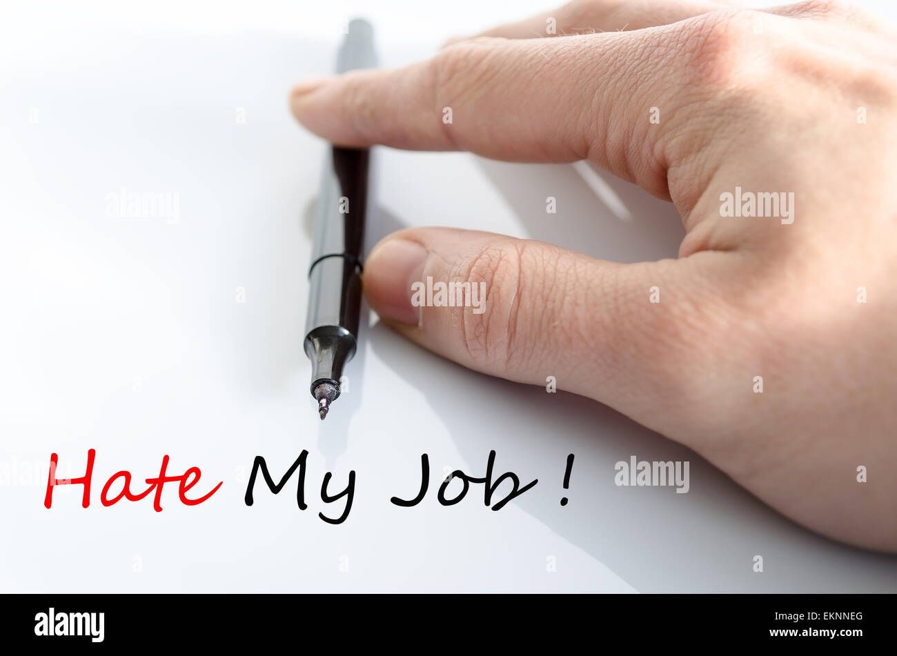 Hate My Job Concept Isolated Over White Background Stock Photo