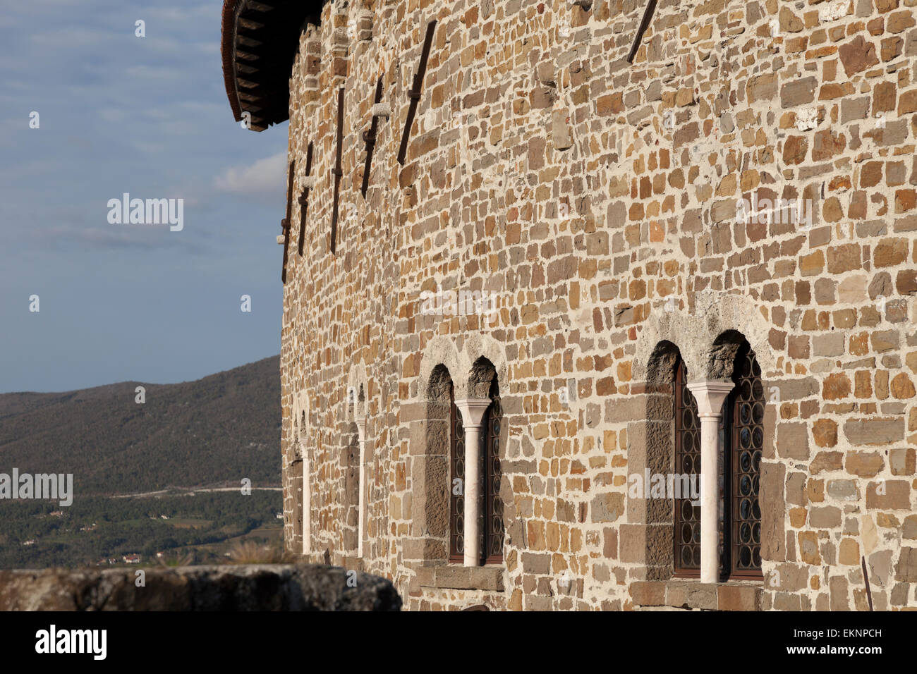 Bifore of the Gorizia castle Stock Photo