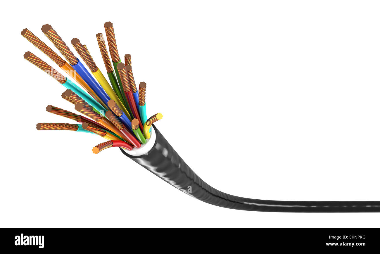 3d illustration of classic power cable Stock Photo