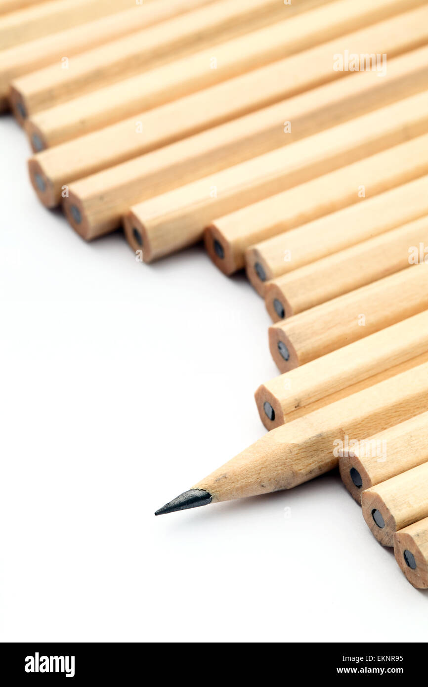https://c8.alamy.com/comp/EKNR95/row-of-unused-pencil-with-one-sharpened-EKNR95.jpg