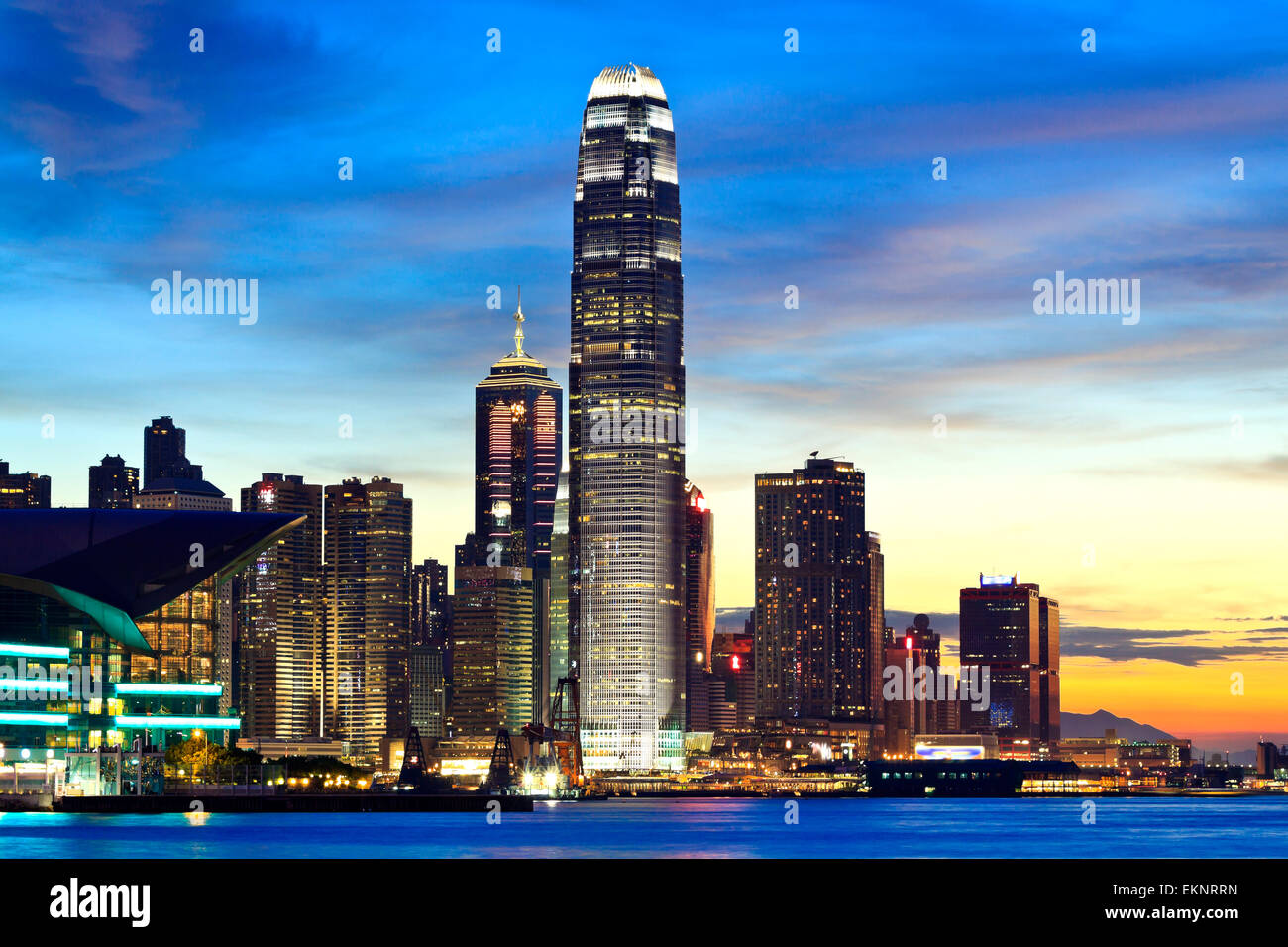 Hong Kong city at sunset Stock Photo - Alamy