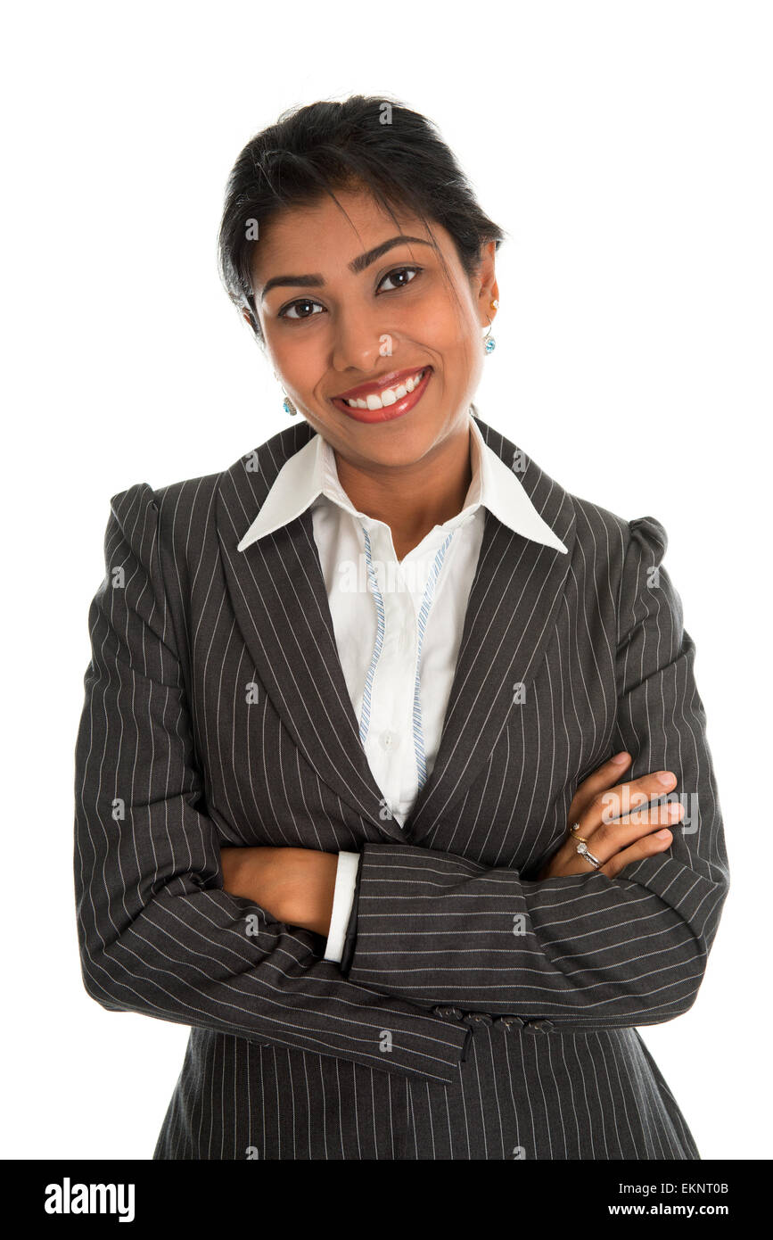 Indian business woman arms crossed Stock Photo - Alamy