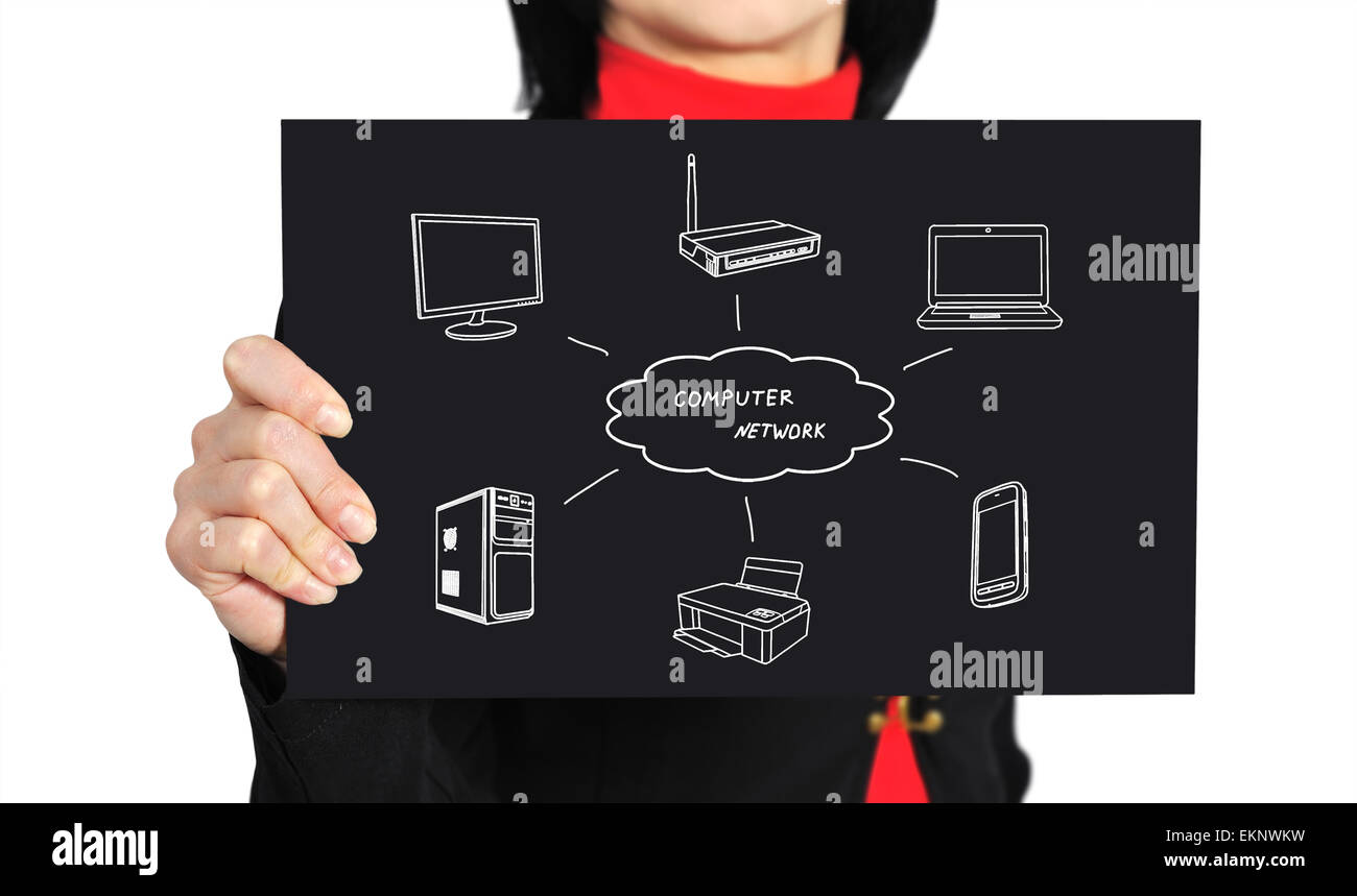 paper with computer network Stock Photo Alamy