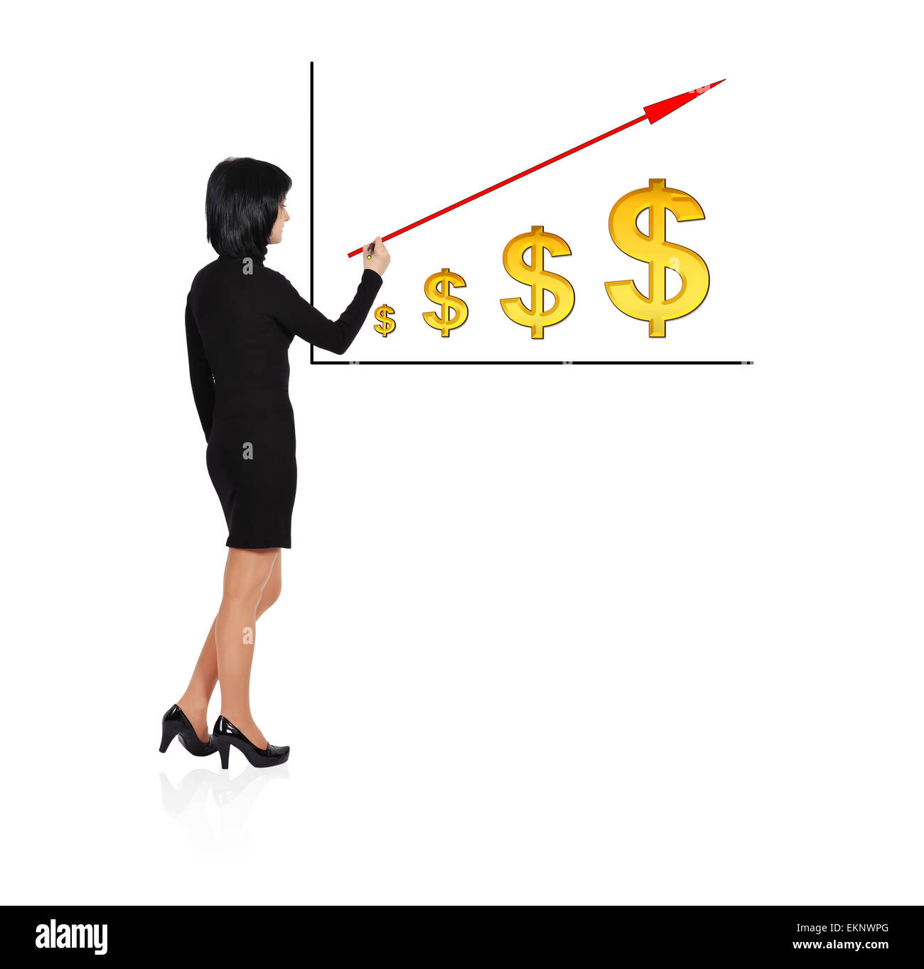 woman drawing graph Stock Photo