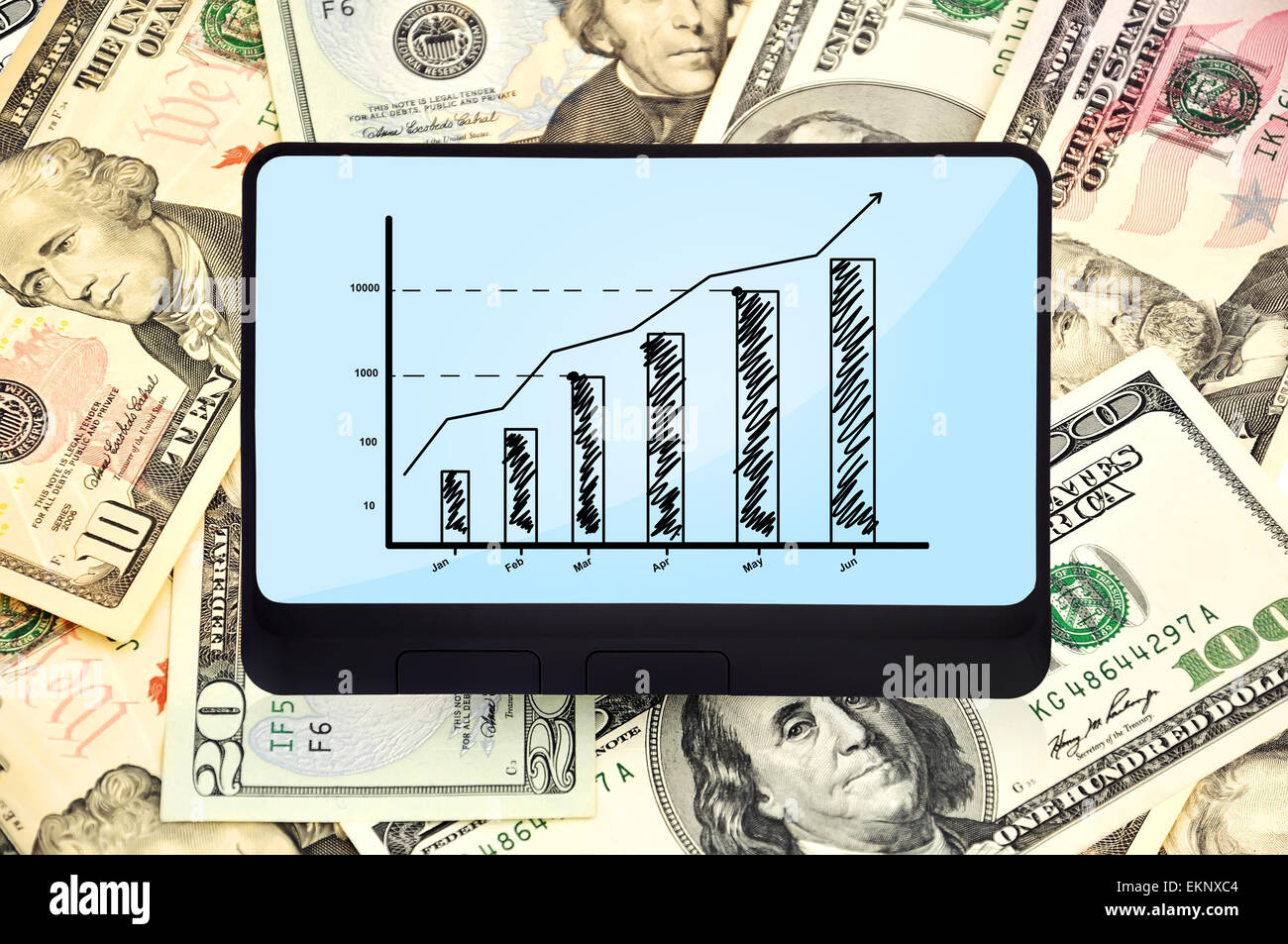 tablet with chart Stock Photo - Alamy