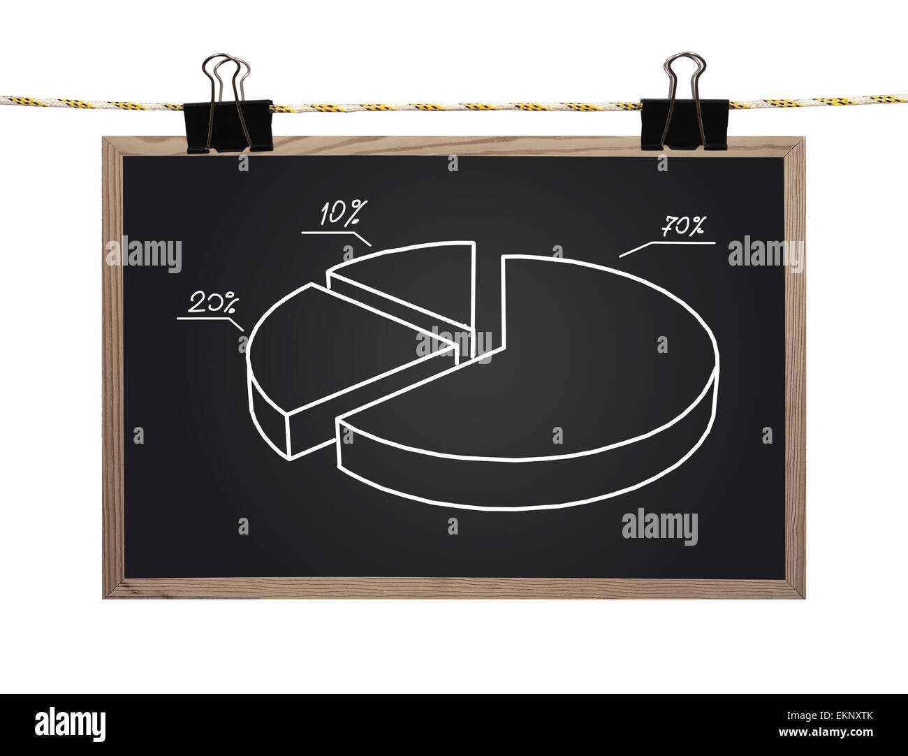 blackboard with pie chart Stock Photo