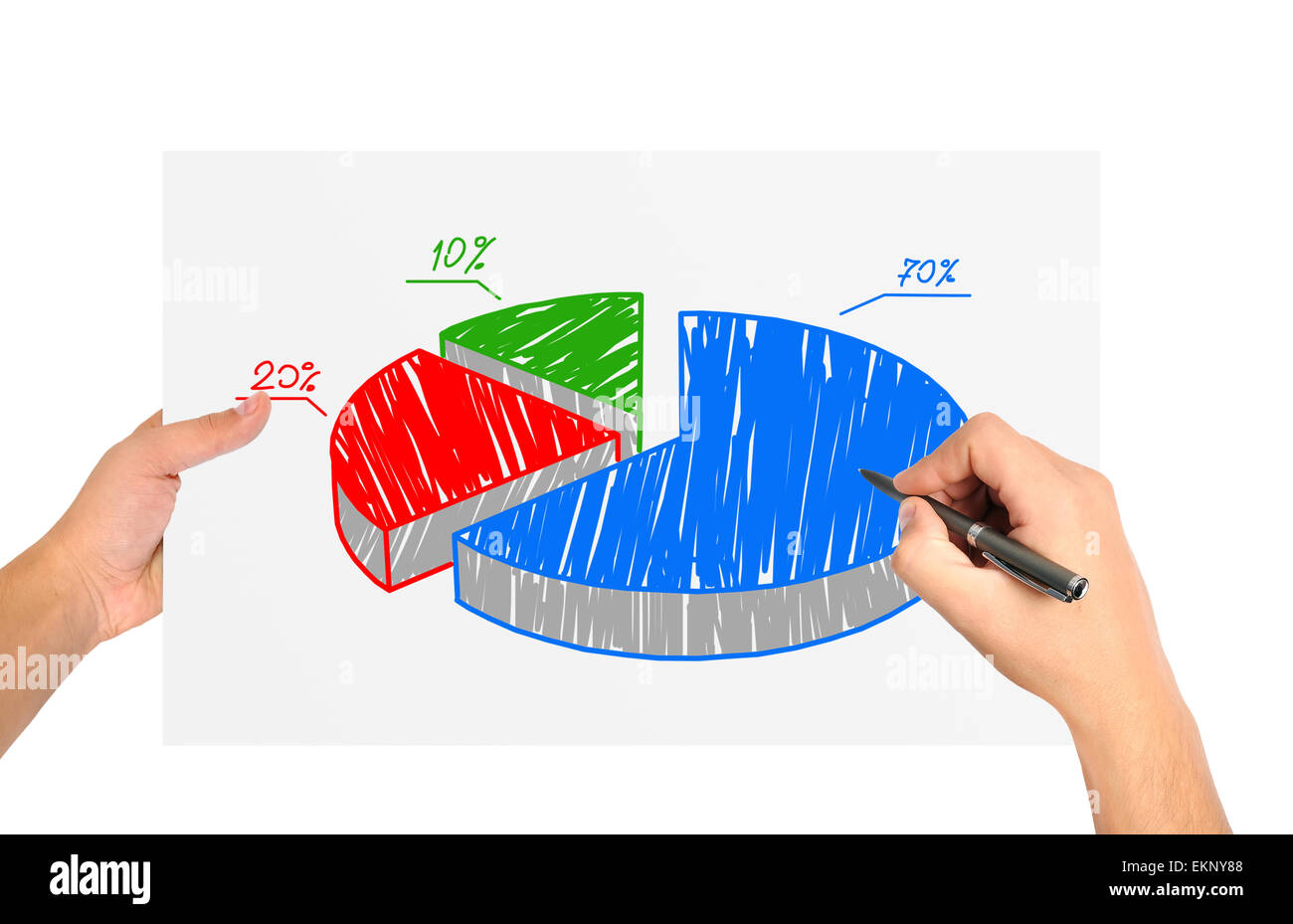 hand drawing pie graph Stock Photo Alamy