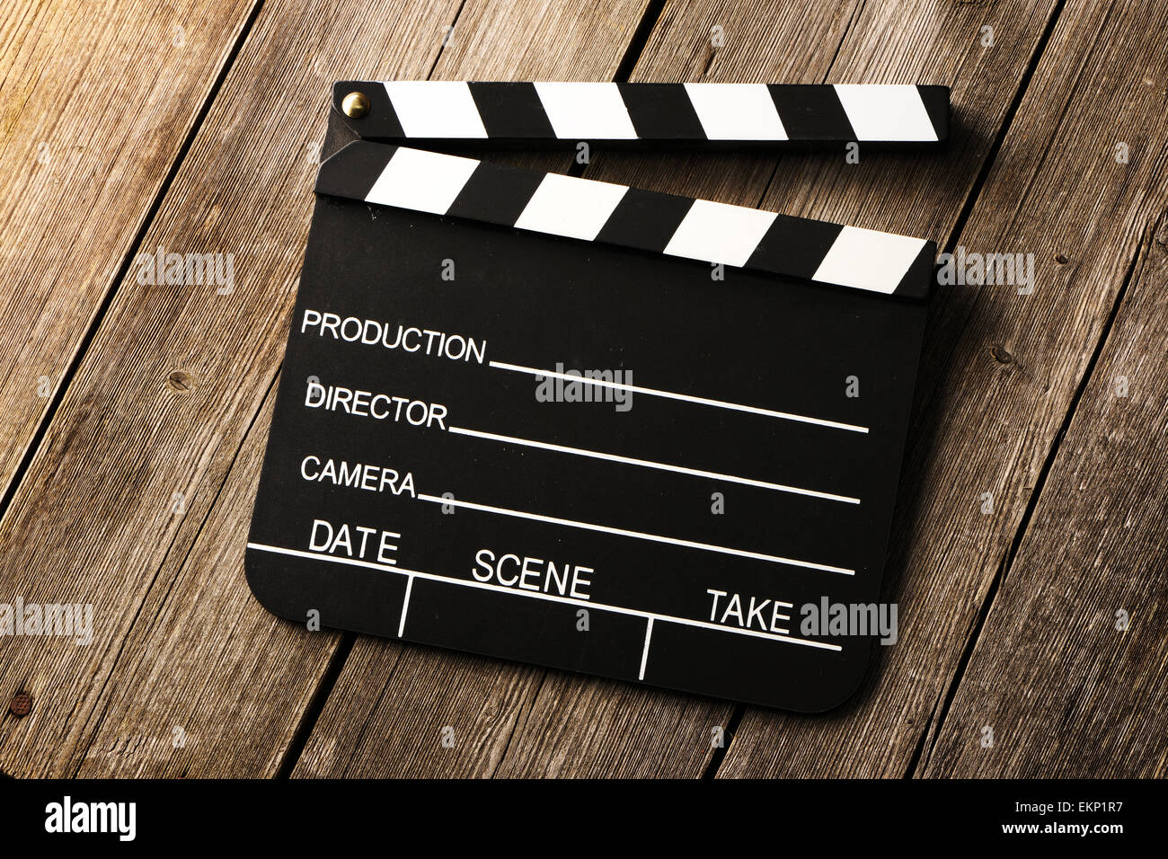 Movie production clapper board Stock Photo
