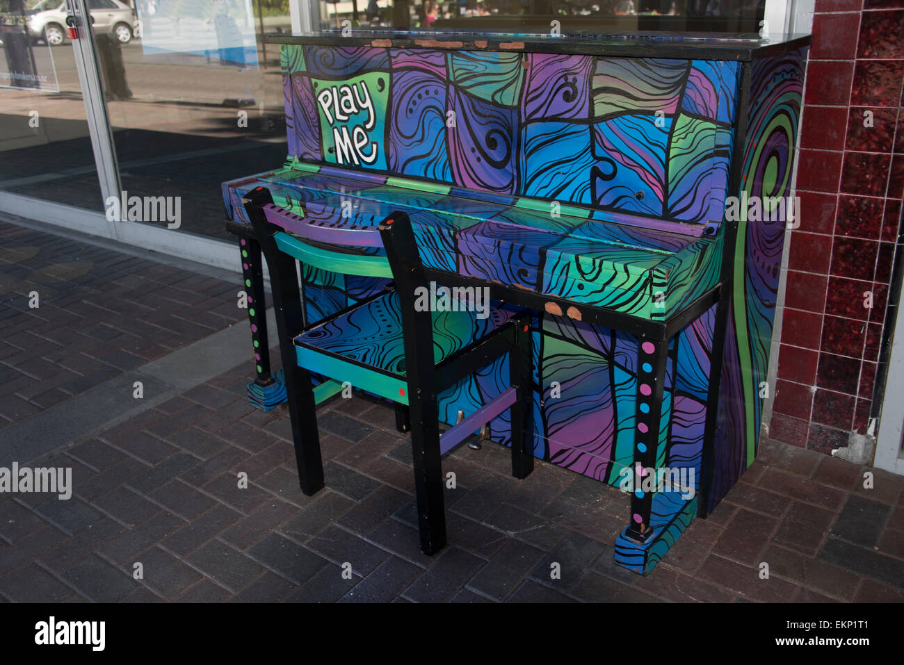 Help yourself piano on the streets of Napier, north island, New Zealand. Stock Photo