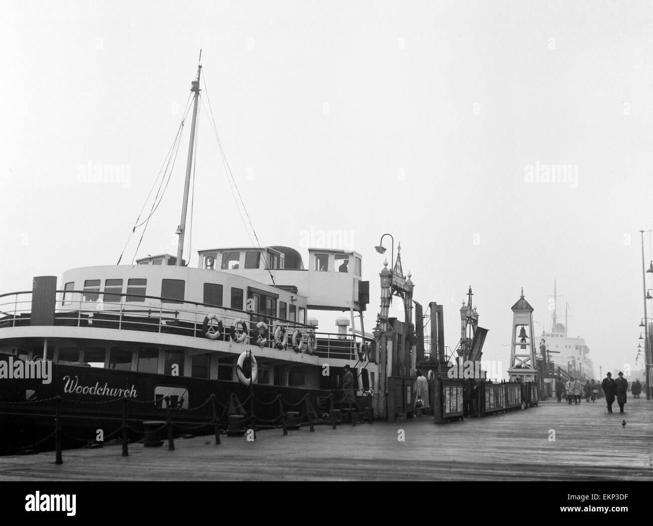 Unemployed and views of Liverpool, 30th November 1962. Mersey Ferry 'Woodchurch' in dock. Stock Photo