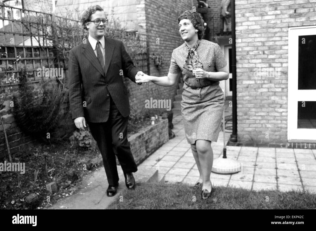 Tory party Leadership Contestants. Sir Geoffrey and Lady Howe at their home in S.W. London. February 1975 75-0725-001 Stock Photo