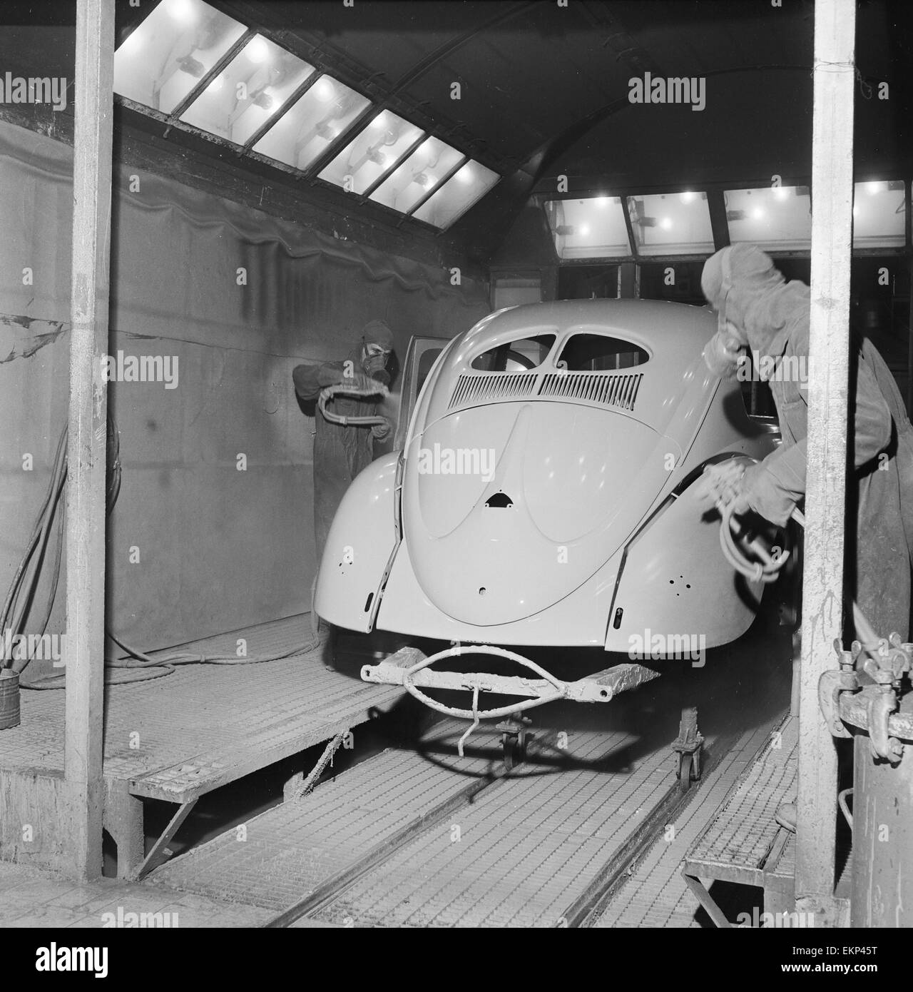The paint shop at the Volswagen factory at Wolfsburg, Germany. December