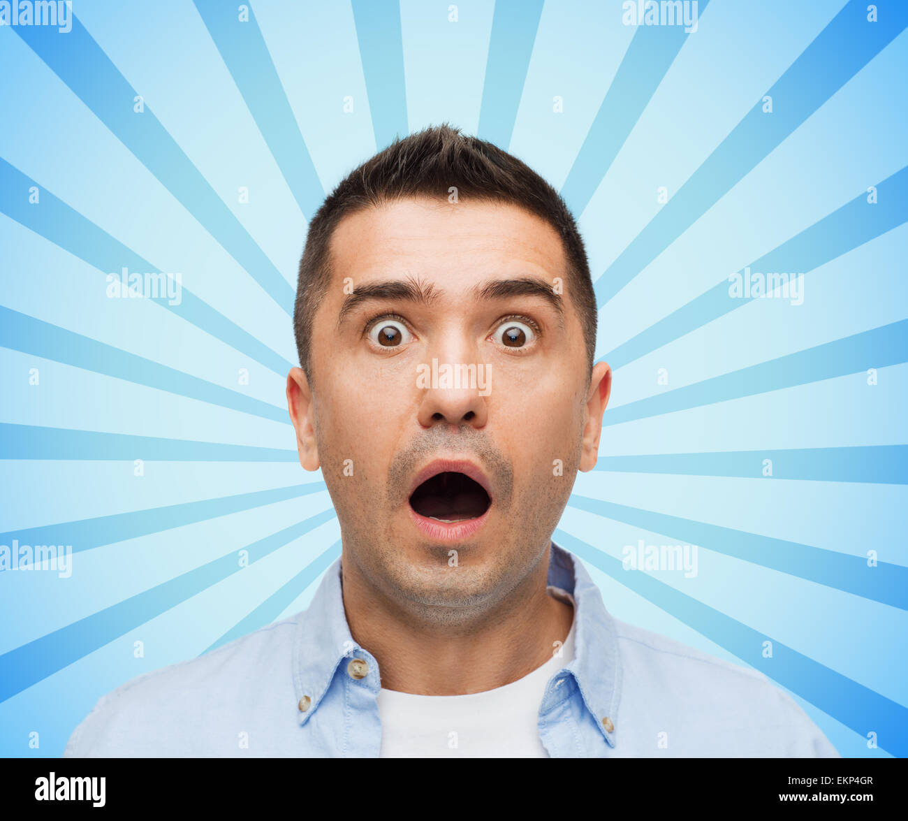 Scared Man Shouting Stock Photo Alamy