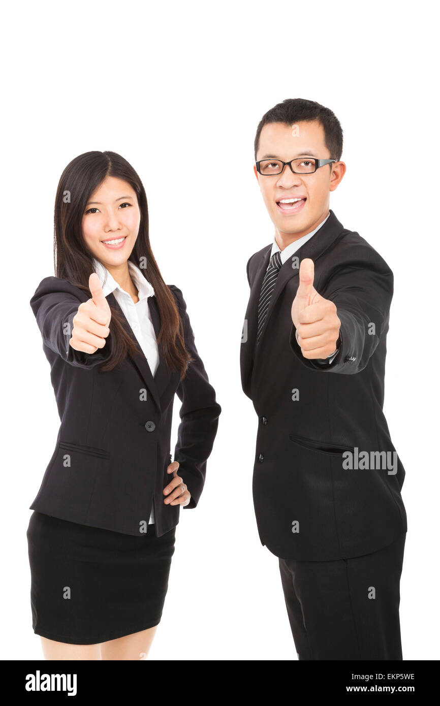 Happy positive young couple man Cut Out Stock Images &