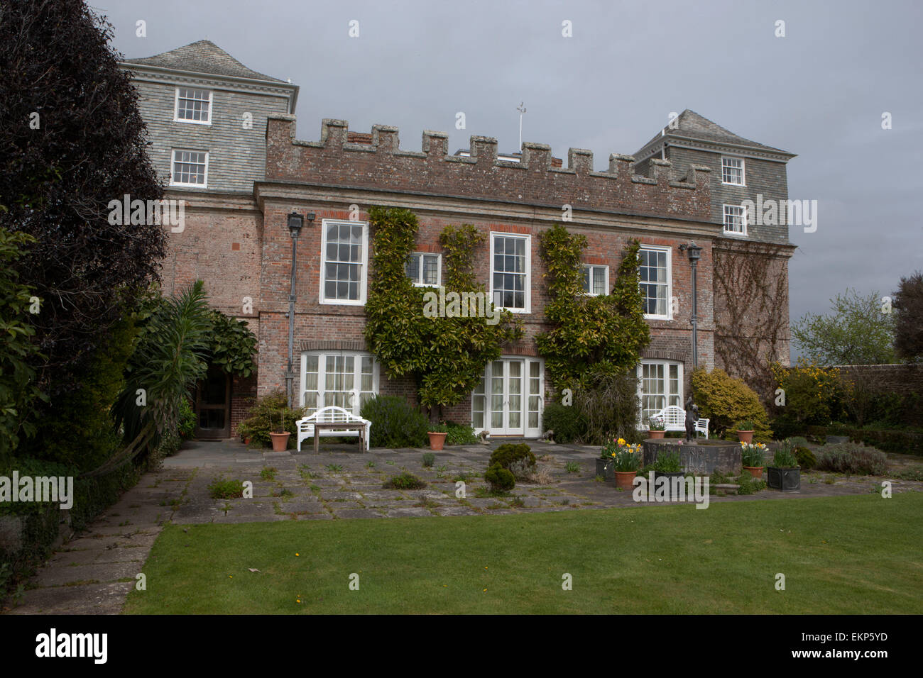 Ince Castle nr Saltash Cornwall,built about 1642 and is the home of Lord and Lady Boyd with fine garden which are open public. Stock Photo
